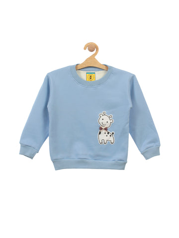 Blue Lamb Printed Fleece Sweatshirt