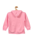 Deep Pink Cat Printed Fleece Hooded Sweatshirt