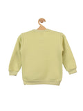 Green Number Printed Fleece Hooded Sweatshirt