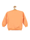 Orange Number Printed Fleece Round neck Sweatshirt