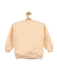Cream Number Printed Fleece Round neck Sweatshirt