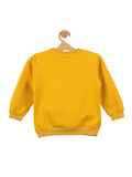 Mustard Number Printed Fleece Round neck Sweatshirt