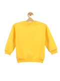 Yellow Number Printed Fleece Round neck Sweatshirt