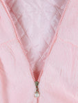 Deep Pink Hooded Zipper Girls Jacket