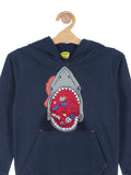 Shark Navy Blue Hooded Sweatshirt