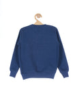 Navy Blue Paris Print Round Neck Sweatshirt