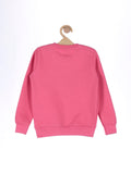 Pink Heart Printed Round Neck Sweatshirt