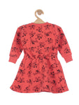 Rust Mickey Printed Cotton Frock