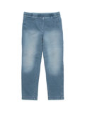 Blue Elastic Waist Straight Fit Jeans