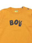 Mustard Boy Printed Round Neck Sweater