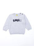 Grey Smile Printed Round Neck Sweater
