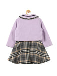 Mauve Winter Party Frock With Shrug
