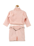 Pink Winter Party Frock With Shrug