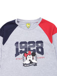 Grey Minnie Mouse Print Round Neck Sweatshirt