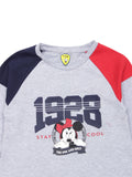 Grey Minnie Mouse Print Round Neck Sweatshirt