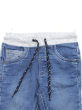 Blue Mild Distressed Straight Fit Jeans