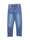 Blue Mild Distressed Straight Fit Jeans