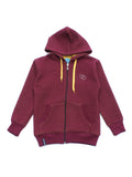 Front Open Hooded Sweatshirt - Maroon