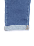 Light Distressed Straight Fit Jeans - Blue