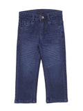 Mild Distressed Straight Fit Jeans - Deep Blue