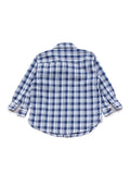 Full Sleeve Check Shirt With Roll Up Sleeves - Blue