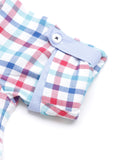 Full Sleeve Check Shirt With Roll Up Sleeves Attached T-Shirt - White