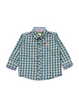 Full Sleeve Check Shirt With Roll Up Sleeves Attached T-Shirt - Green