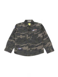 Full Sleeve Camouflage Print Shirt With Roll Up Sleeves  - Green