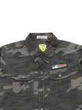 Full Sleeve Camouflage Print Shirt With Roll Up Sleeves  - Green
