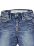 Slim Fit Denim Shorts Turn Up Bottom - Blue