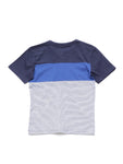 Henley Collared Striped Tshirt - Blue