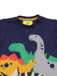 Dinosaur Print Tshirt - Navy Blue
