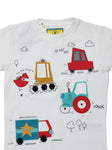 Car Printed Tshirt - White