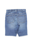 Distressed Denim Shorts With Drawstring - Blue