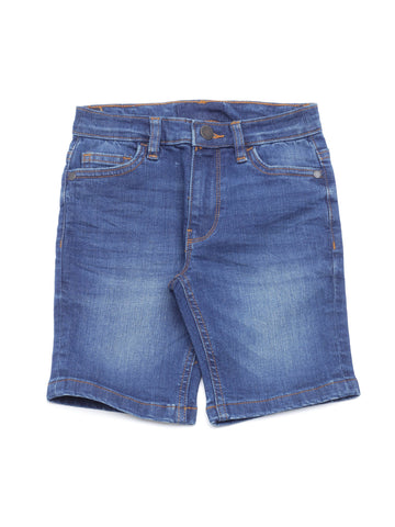 Mild Distressed Denim Shorts - Blue
