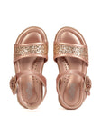 Sandals With Velcro Closure - Gold