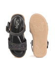 Sandals With Velcro Closure - Black
