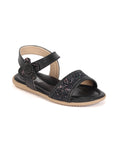 Sandals With Velcro Closure - Black