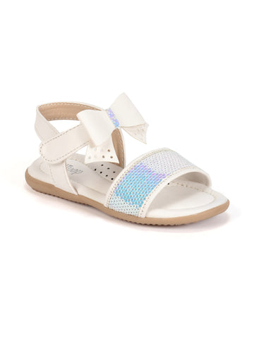Sandals With Velcro Closure - White