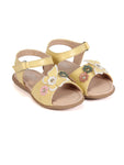 Sandals With Velcro Closure - Yellow