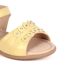 Sandals With Velcro Closure - Yellow