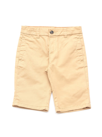 Cross Pocket Cotton Shorts - Beige