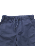 Cross Pocket Cotton Shorts With Drawstrings - Navy Blue