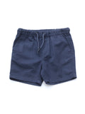 Cross Pocket Cotton Shorts With Drawstrings - Navy Blue