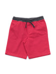 Cross Pocket Cotton Shorts With Drawstrings - Red