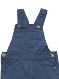 Cotton Dungaree Shorts With Turn Up Bottom  - Navy Blue