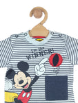 Mickey Mouse Striped Tshirt - White