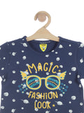 Magic Print Top - Navy Blue