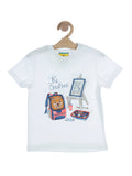 Animal Painting Tshirt With Patch - White