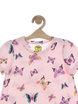 Butterfly Print Top - Pink